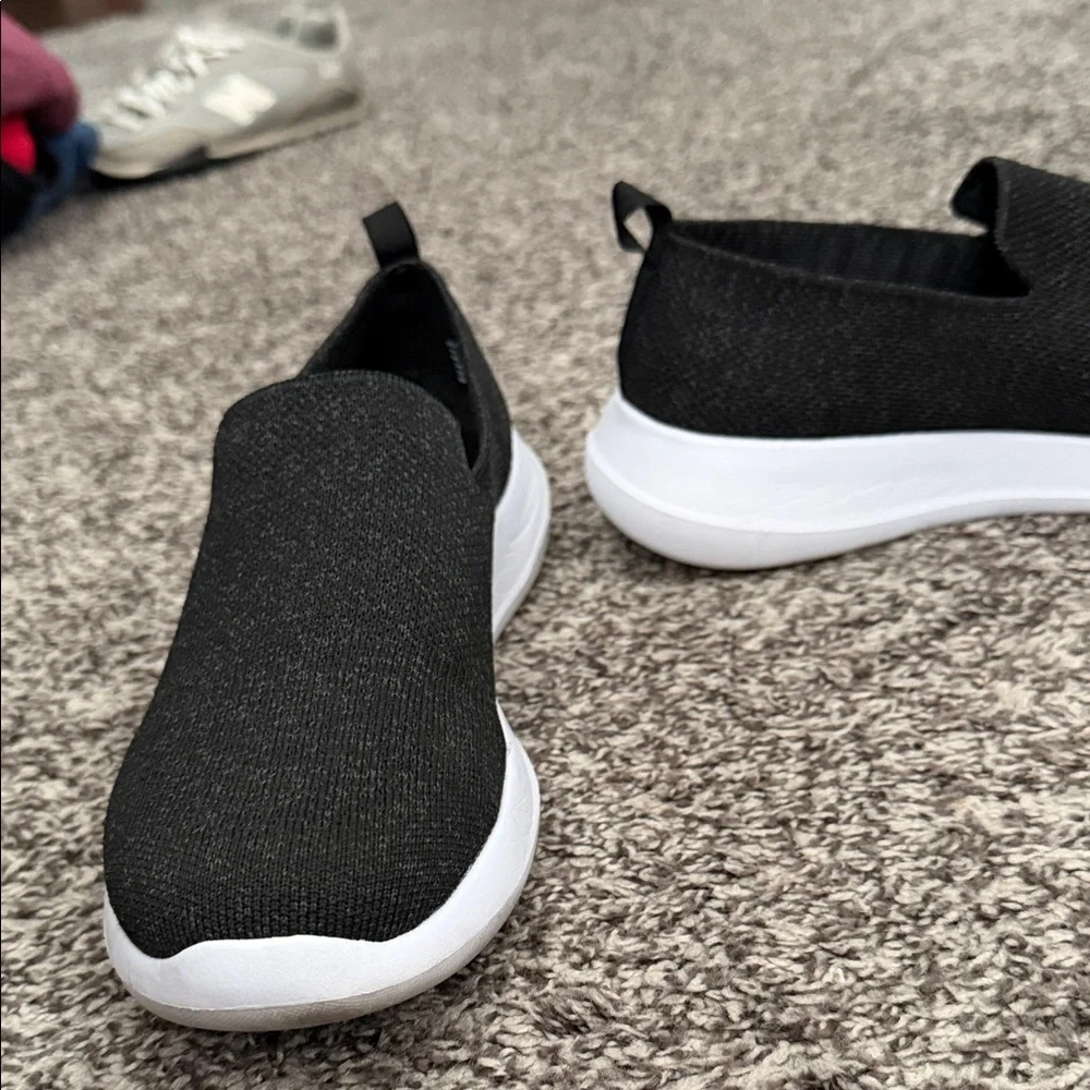 Athletic Works Women's Black and White Slip-On Sneakers - Picture 3 of 3